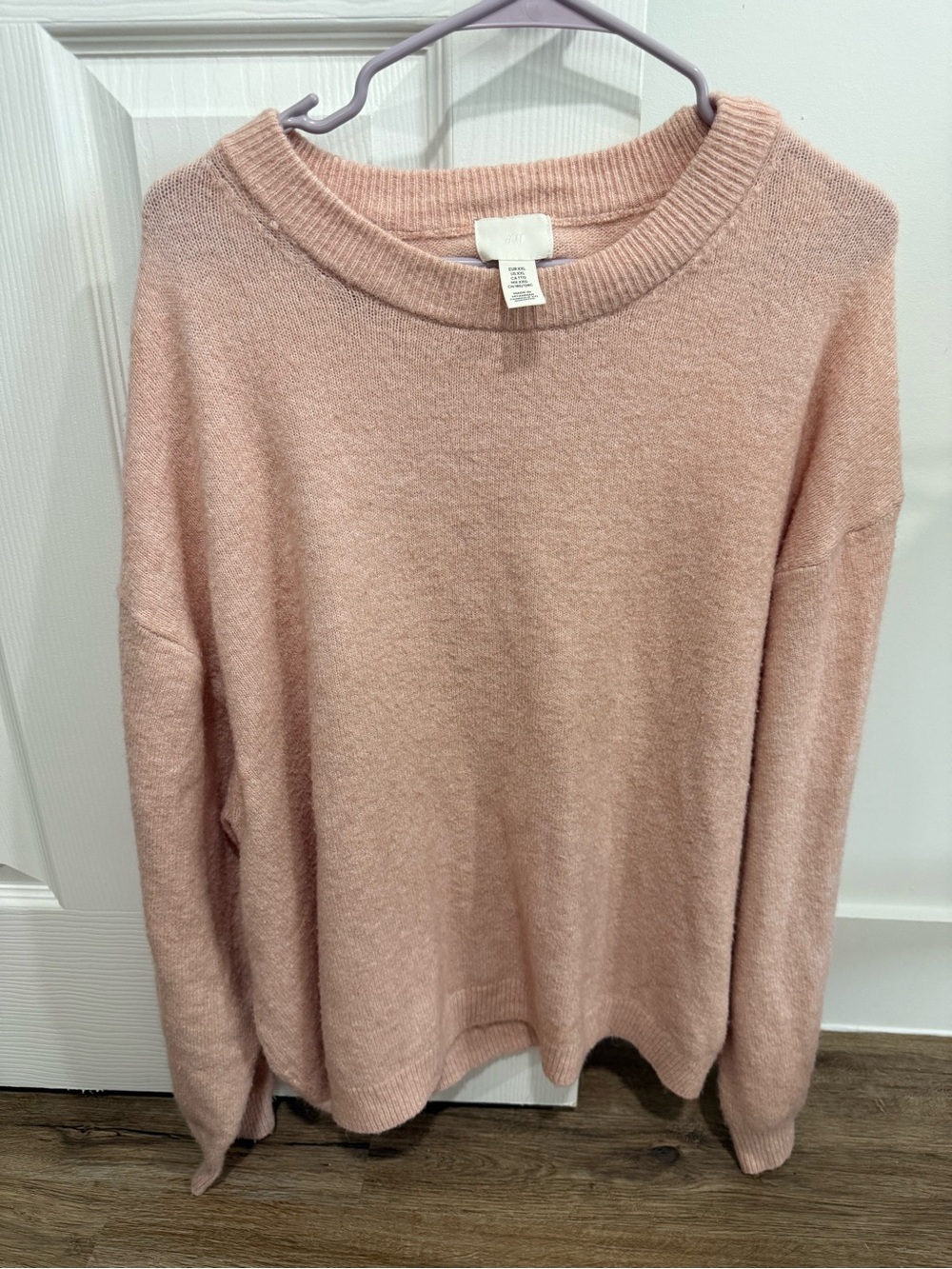 H&M Soft Oversized Knit Crewneck Sweater Pink XXL
